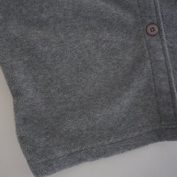 Vintage Truly Casual Gray Button Up Fleece Outdoor Thick Long Sleeve Shirt M - Picture 8 of 11